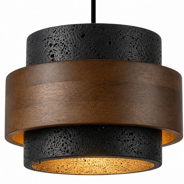 wabi sabi travertine cylinder wall sconce matte black