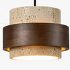 wabi sabi travertine cylinder wall sconce matte black