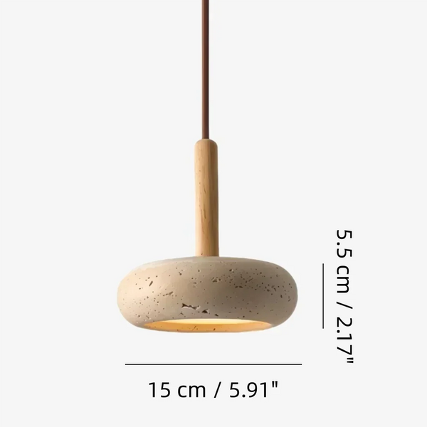 wabi sabi travertine disc pendant light