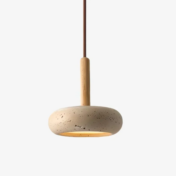 wabi sabi travertine disc pendant light