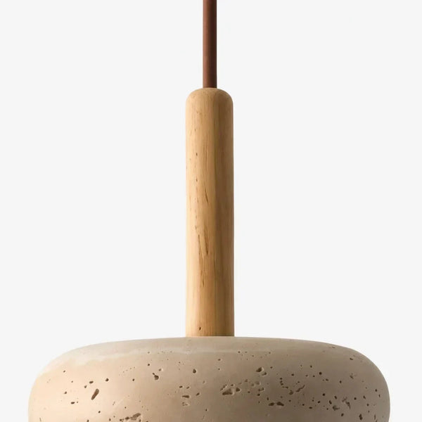 wabi sabi travertine disc pendant light