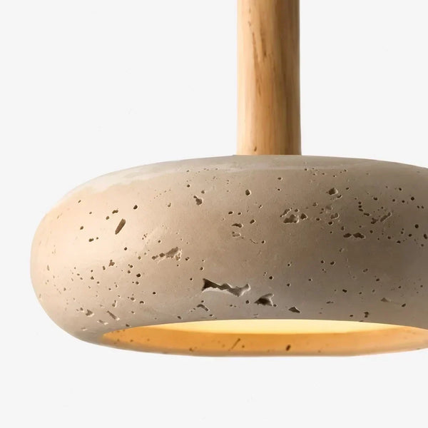 wabi sabi travertine disc pendant light