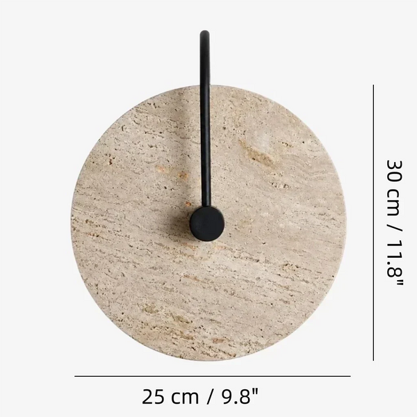wabi sabi travertine disc wall sconce matte black