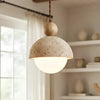 wabi sabi travertine dome pendant light