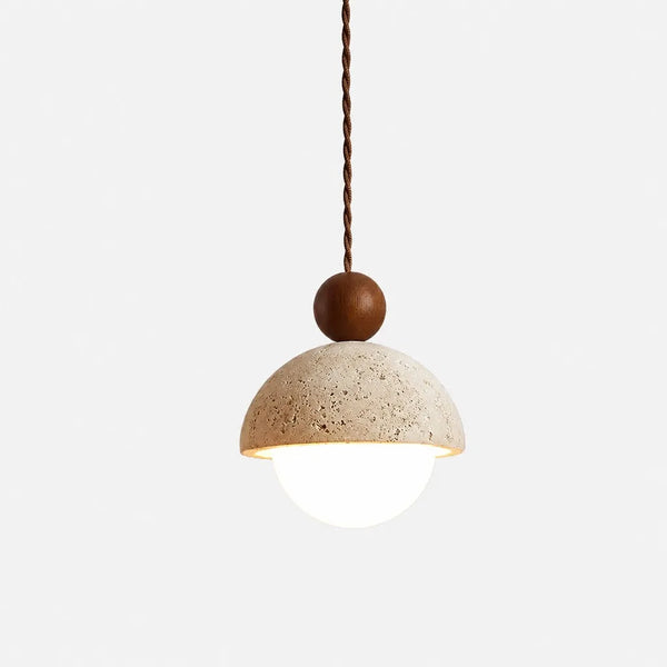 wabi sabi travertine dome pendant light