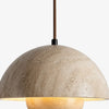 wabi sabi travertine half dome pendant light