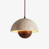 wabi sabi travertine half dome pendant light