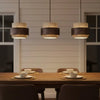 wabi sabi travertine wood cylindrical pendant light