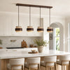 wabi sabi travertine wood cylindrical pendant light