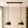 wabi sabi travertine wood cylindrical pendant light