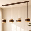 wabi sabi travertine wood cylindrical pendant light