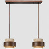 wabi sabi travertine wood cylindrical pendant light