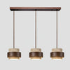 wabi sabi travertine wood cylindrical pendant light