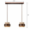 wabi sabi travertine wood cylindrical pendant light