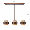 wabi sabi travertine wood cylindrical pendant light
