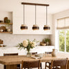 wabi sabi travertine wood cylindrical pendant light