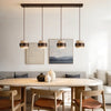 wabi sabi travertine wood cylindrical pendant light