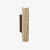 wabi sabi travertine wood tall column wall sconce