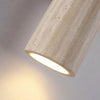 wabi sabi travertine wood tall column wall sconce
