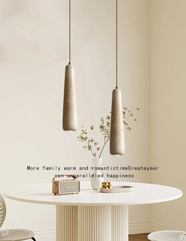 wabi sabi yellow travertine white oak chandelier