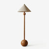walnut beige fabric balance floor lamp