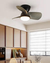 walnut brushed metal abs ceiling fan led light