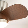 walnut brushed metal abs ceiling fan led light