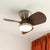walnut brushed metal abs ceiling fan led light