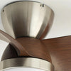 walnut brushed metal abs ceiling fan led light