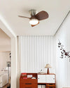 walnut brushed metal abs ceiling fan led light