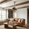 walnut cage ceiling fan pivoting head