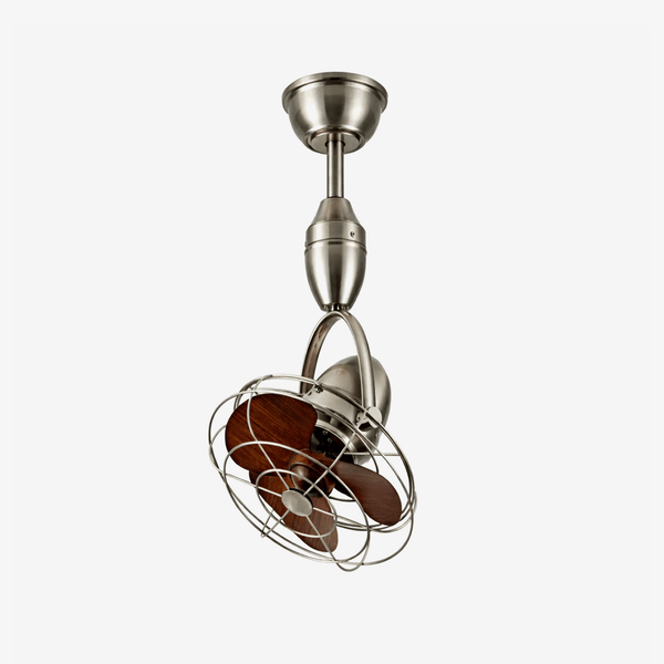 walnut cage ceiling fan pivoting head