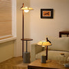 walnut cement shelf floor lamp