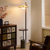 walnut cement shelf floor lamp