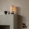 walnut fabric cylinder rechargeable table lamp