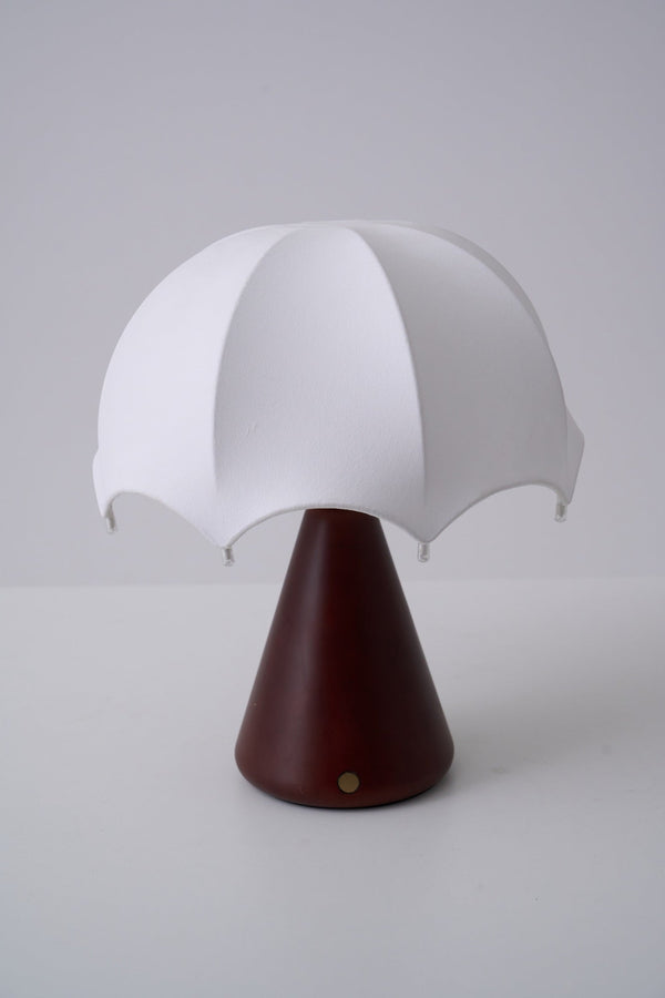 walnut silk umbrella cordless led table lamp