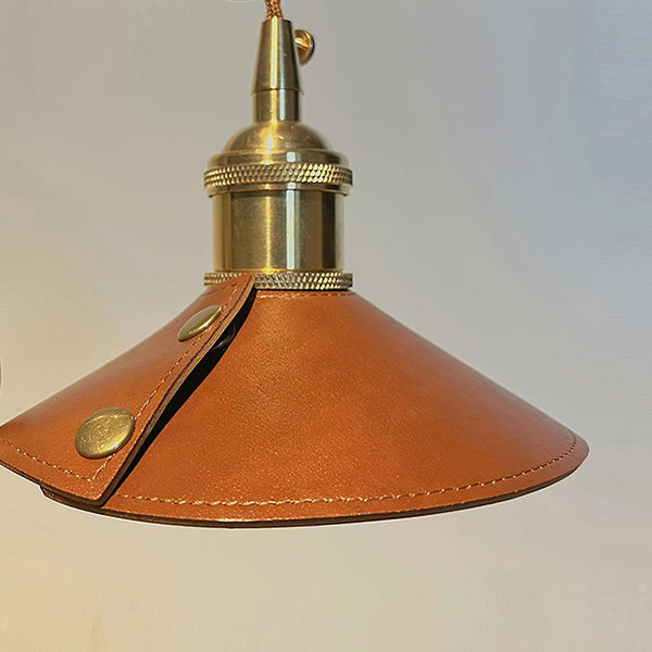 walnut wood iron leather retro table lamp