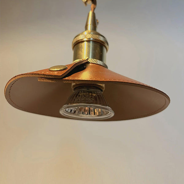 walnut wood iron leather retro table lamp