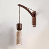 walnut yellow travertine cylinder wall sconce