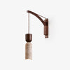 walnut yellow travertine cylinder wall sconce