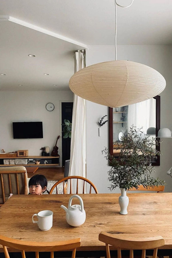 washi paper pendant light white for dining room bedroom