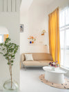 white linen pleated fabric wood wall sconce