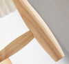 white linen pleated fabric wood wall sconce