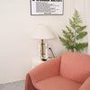 white marble column silk table lamp