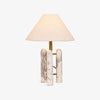 white marble column silk table lamp