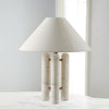 white marble column silk table lamp
