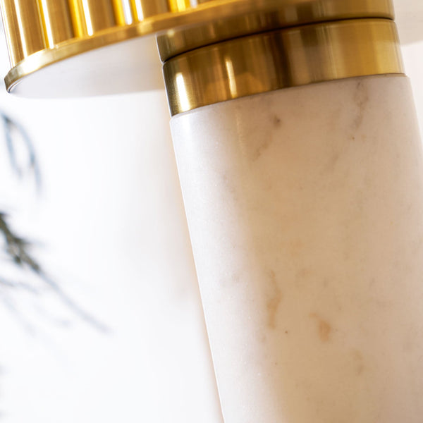 white marble gold slat table lamp