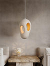 white polystyrene double shell pendant light dining room bedroom