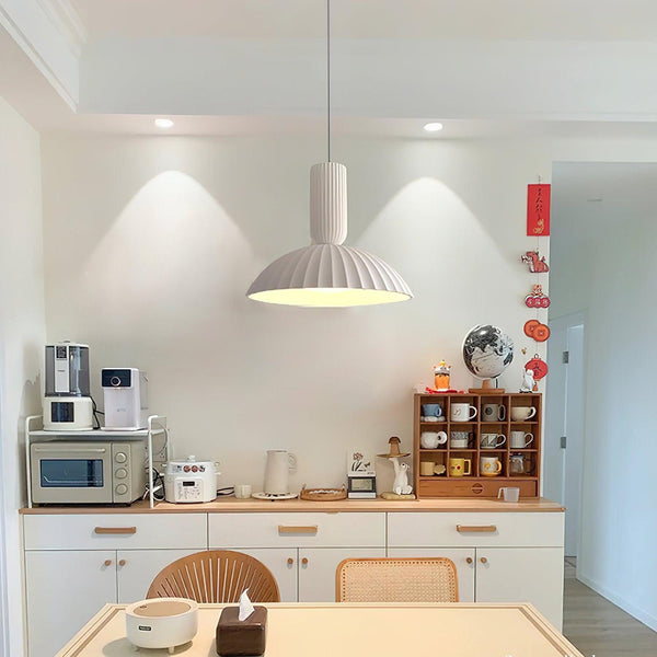 white resin led pendant light for dining room kitchen island