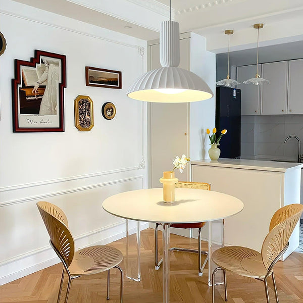 white resin led pendant light for dining room kitchen island